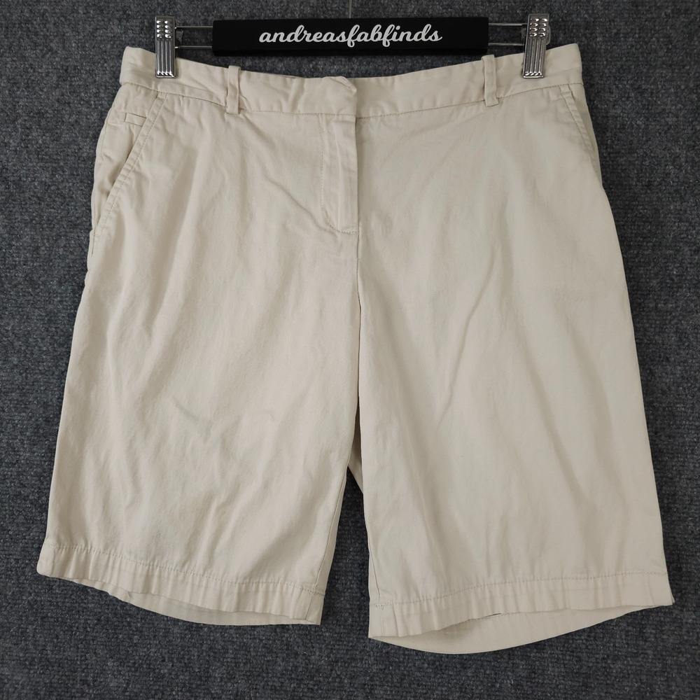 Talbots‎ Shorts Womens 6P Khaki Beige Chino Bermuda Cotton Adjustable Casual